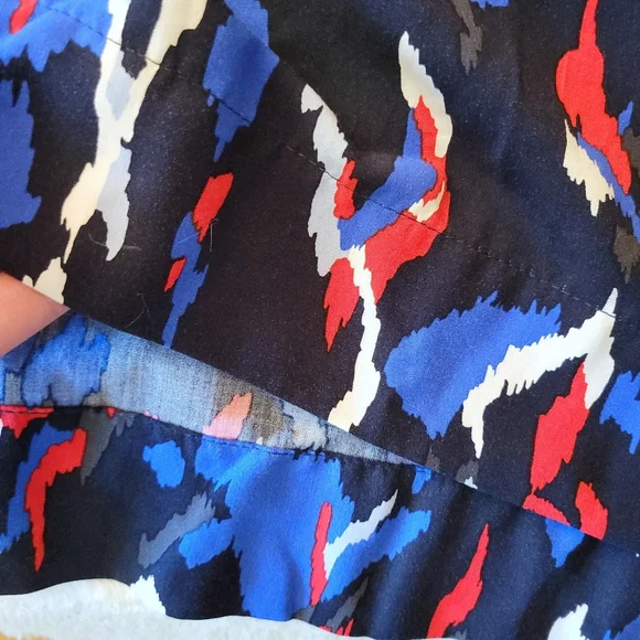 Like New RARE Hilfiger Denim Maxi Dress String Belt Abstract Black Blue XS - Picture 7 of 12